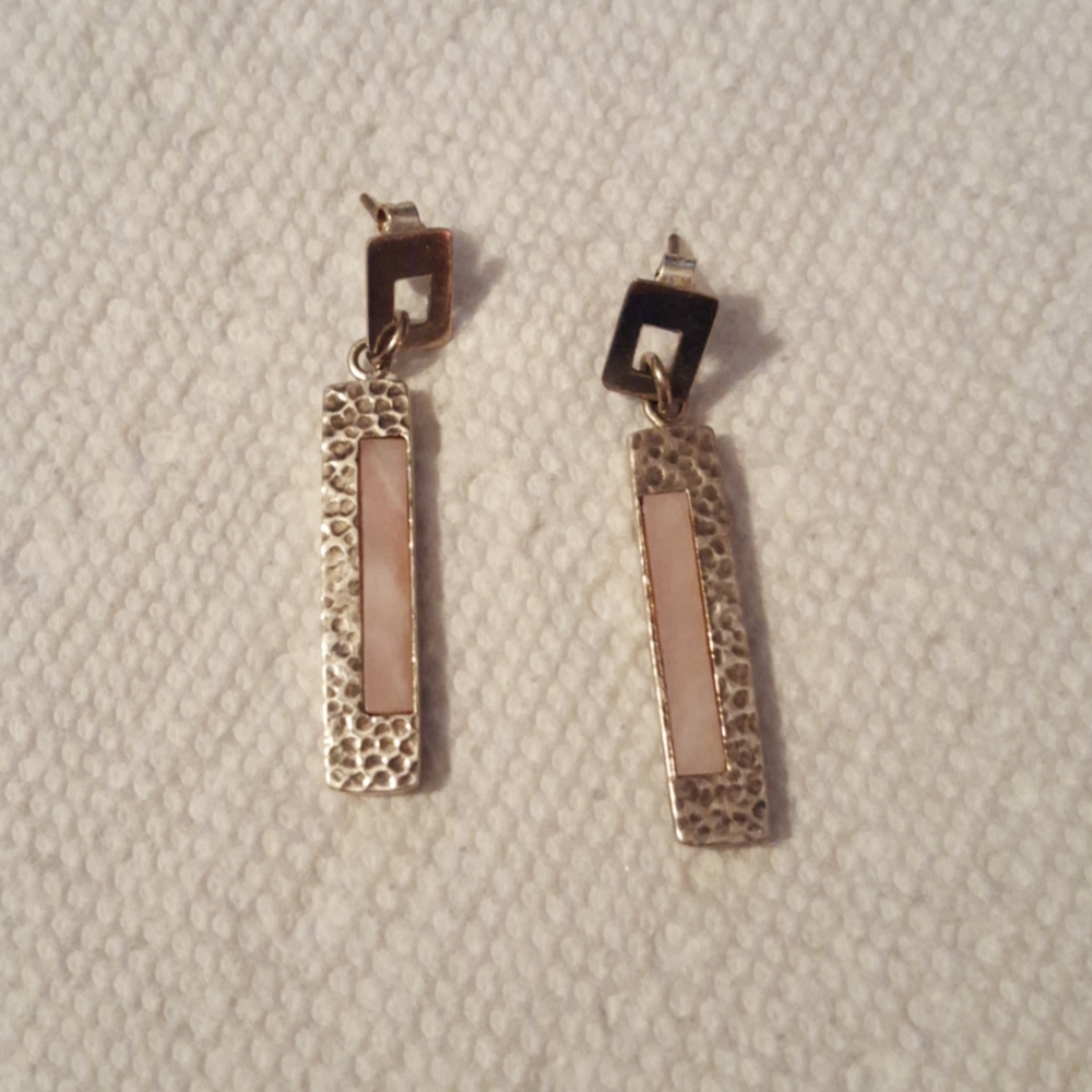 Beautiful Sterling Silver Rose Quartz Earrings